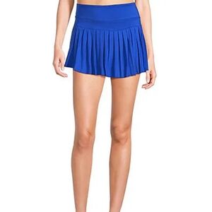 Women's TCEC Blue Smocked Waist Pleated Skirt Sz Medium
